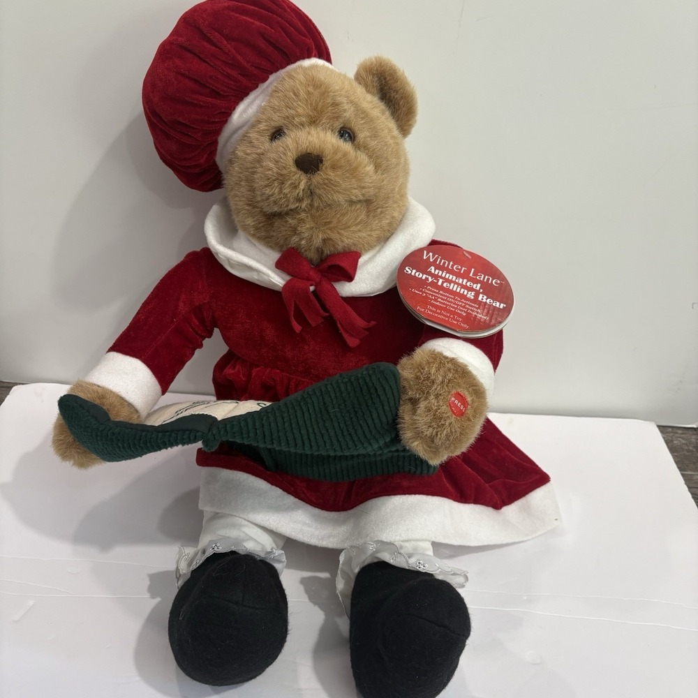 Winter Lane 24" Animated Plush Night Before Christmas Talking Storytelling Bear